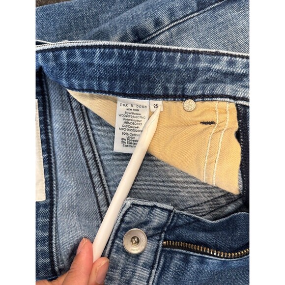 Rag Bone Womens Jeans Mendecino Dre Low Rise Slim Boyfriend Crop Distressed 25 - Picture 12 of 13